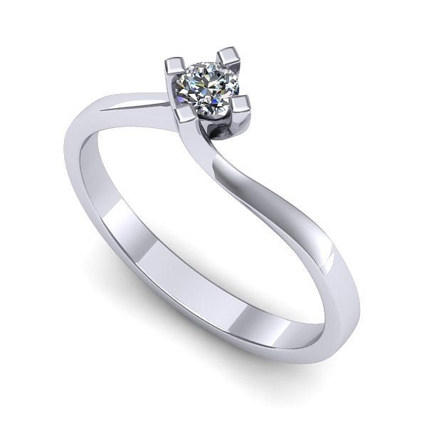 Inel din aur alb cu diamant