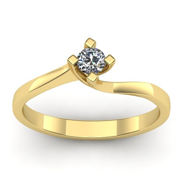 Inel cu diamant rotund