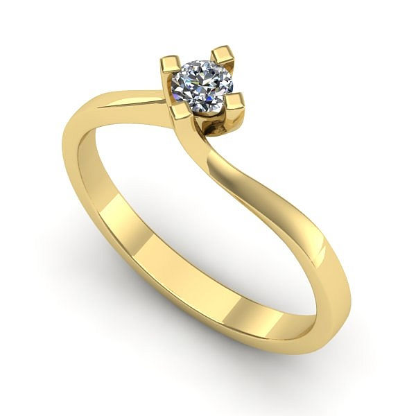 Inel de logodna din aur galben cu diamant