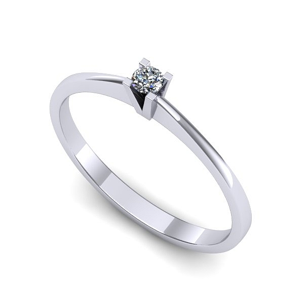 Inel logodna din aur alb cu diamant