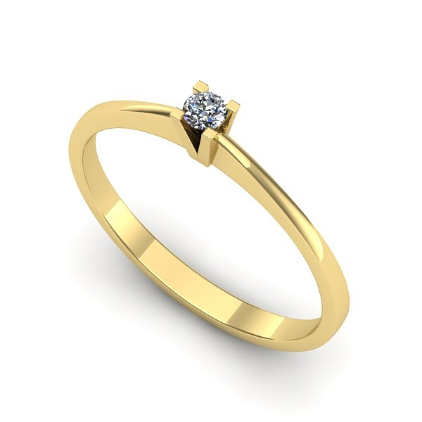 Inel de logodna din aur galben cu diamant