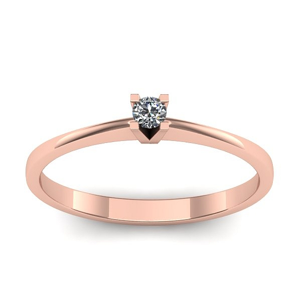 Inel cu diamant rotund