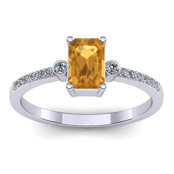 Inel de logodna cu citrin dreptunghiular