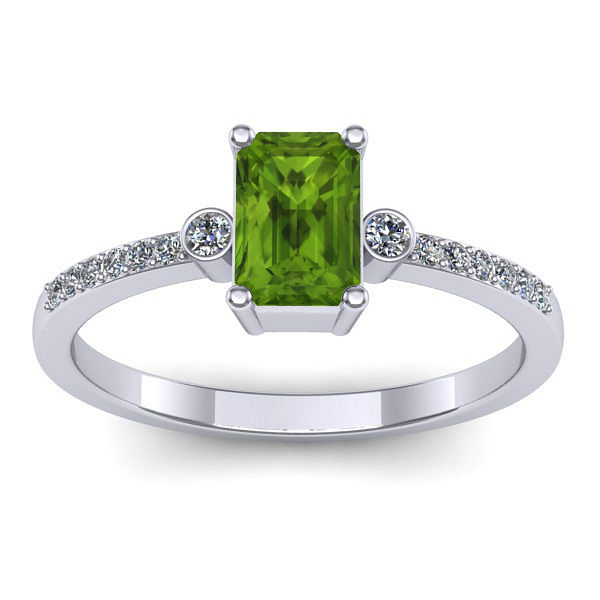 Inel logodna cu peridot dreptunghiular