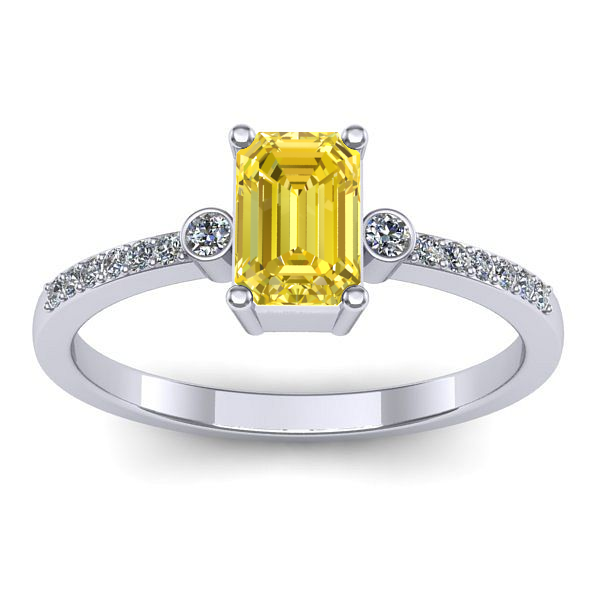 Inel cu safir galben dreptunghiular