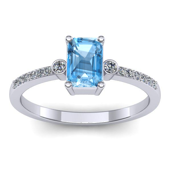 Inel logodna cu topaz blue dreptunghiular