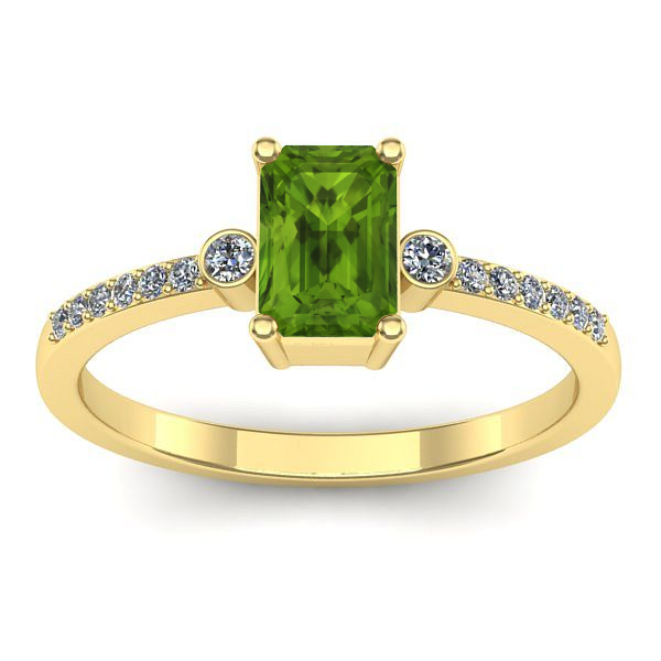 Inel logodna cu peridot dreptunghiular