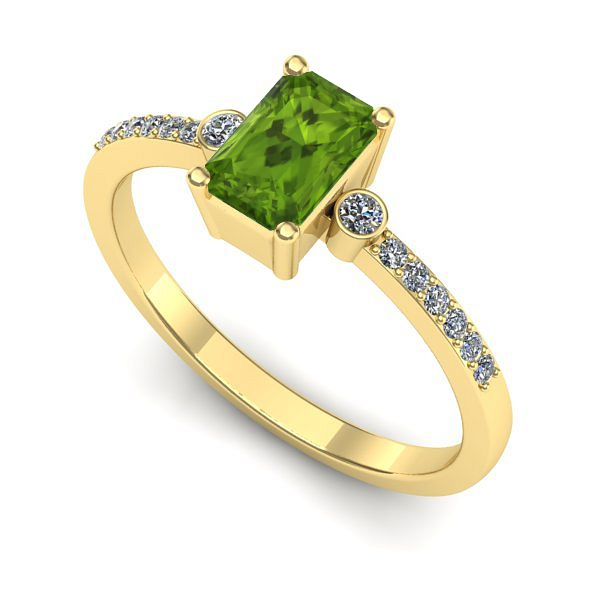 Inel de logodna din aur galben cu peridot
