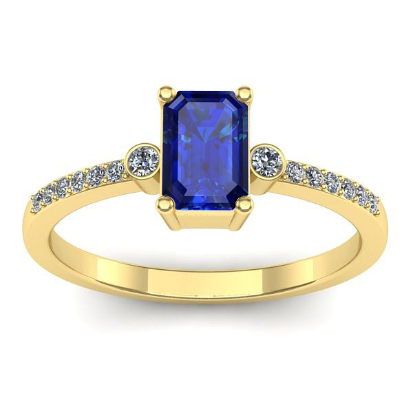 Inel cu safir dreptunghiular