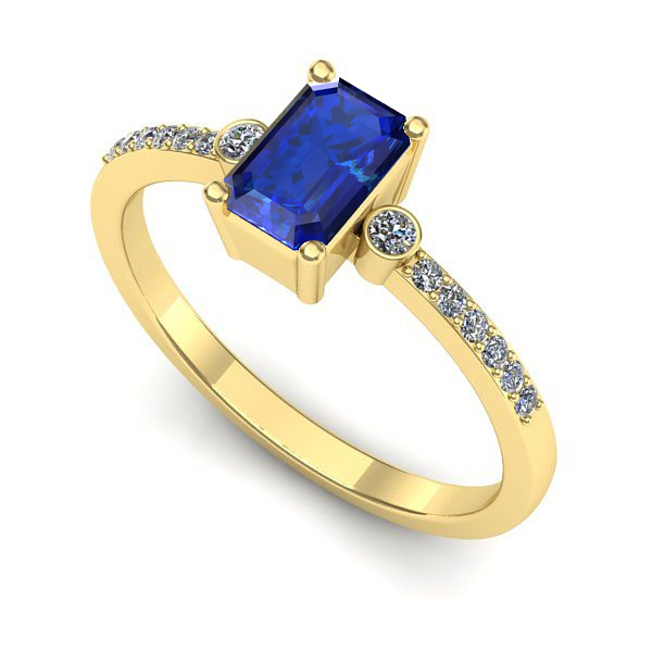 Inel din aur galben cu safir