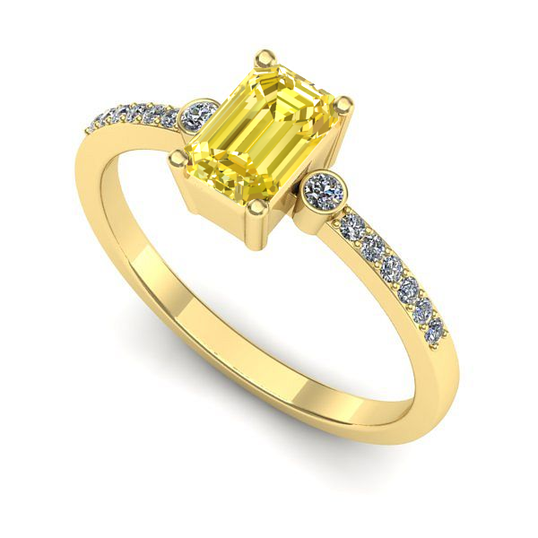 Inel de logodna din aur galben cu safir galben