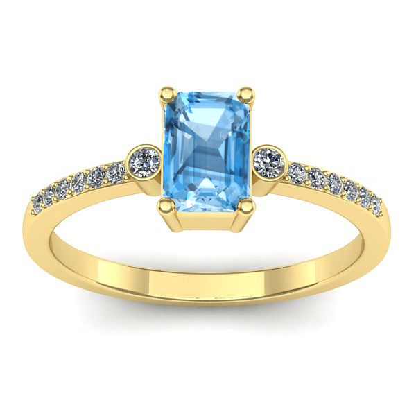 Inel cu topaz blue dreptunghiular