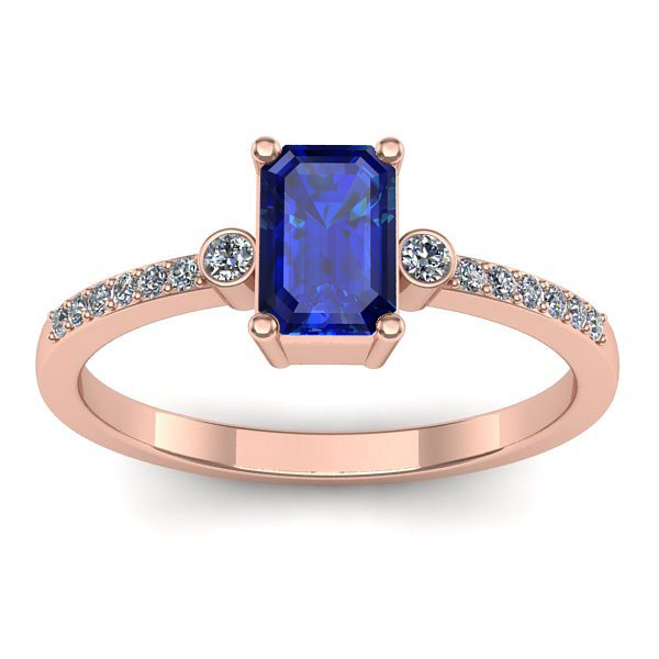 Inel cu safir dreptunghiular