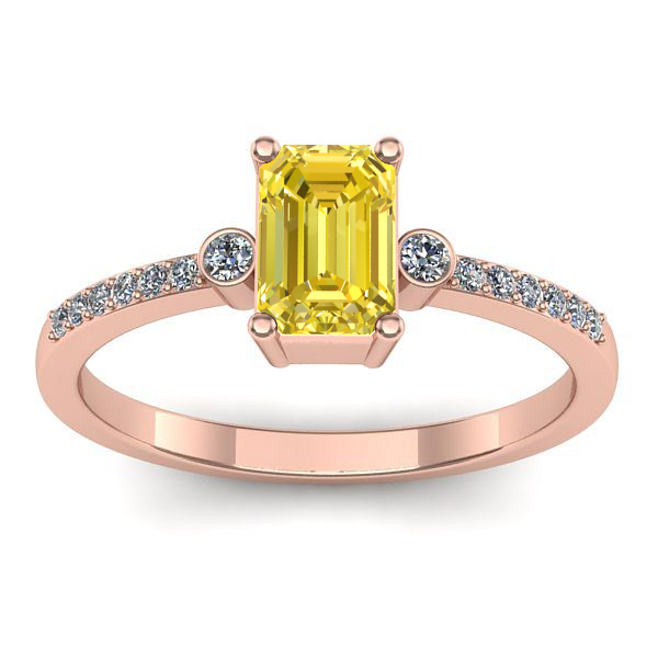 Inel cu safir galben dreptunghiular