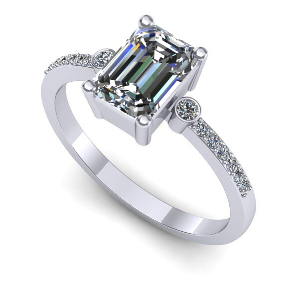 Inel logodna din aur alb cu safir alb