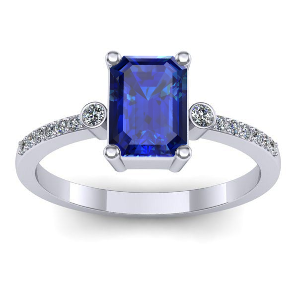 Inel logodna cu safir dreptunghiular