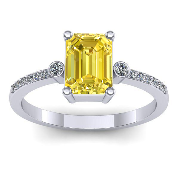 Inel de logodna cu safir galben dreptunghiular