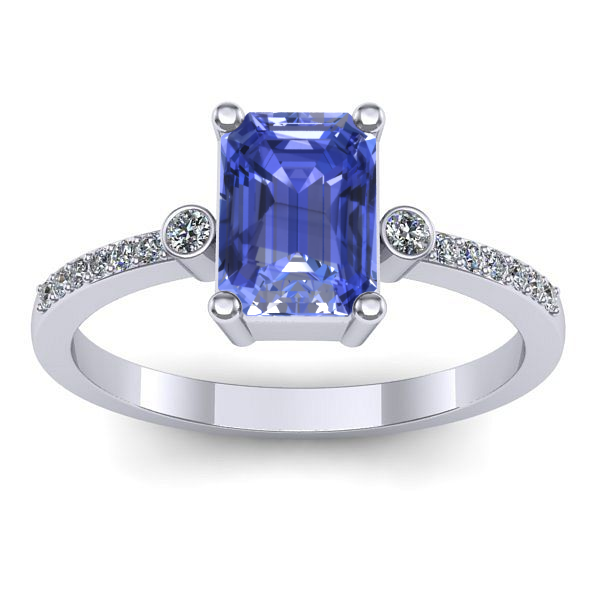 Inel cu tanzanit dreptunghiular