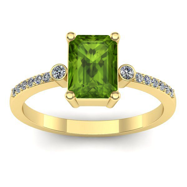 Inel cu peridot dreptunghiular