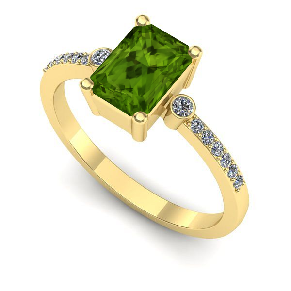 Inel din aur galben cu peridot