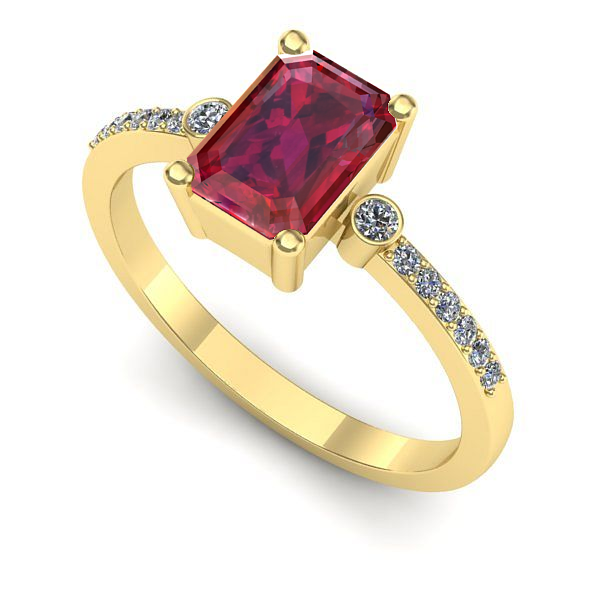 Inel de logodna din aur galben cu rubin
