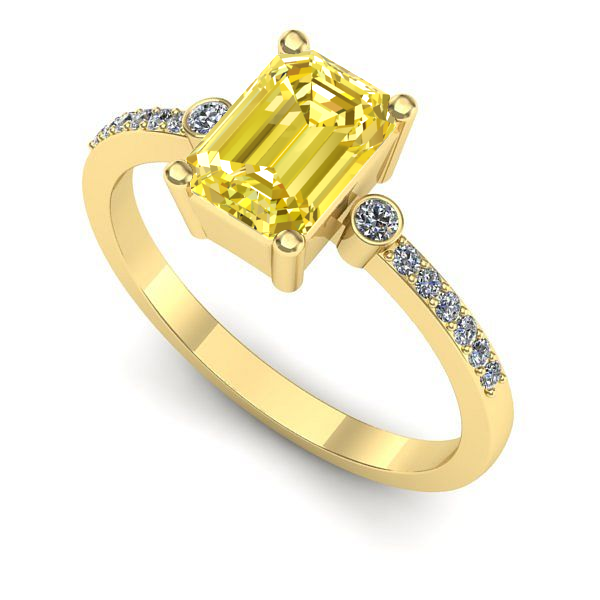 Inel logodna din aur galben cu safir galben