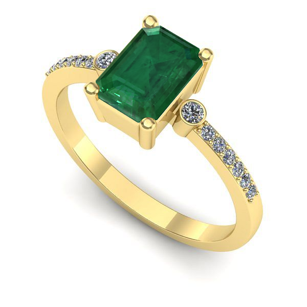 Inel din aur galben cu smarald