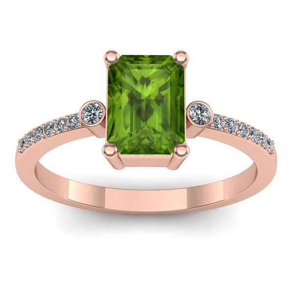 Inel logodna cu peridot dreptunghiular