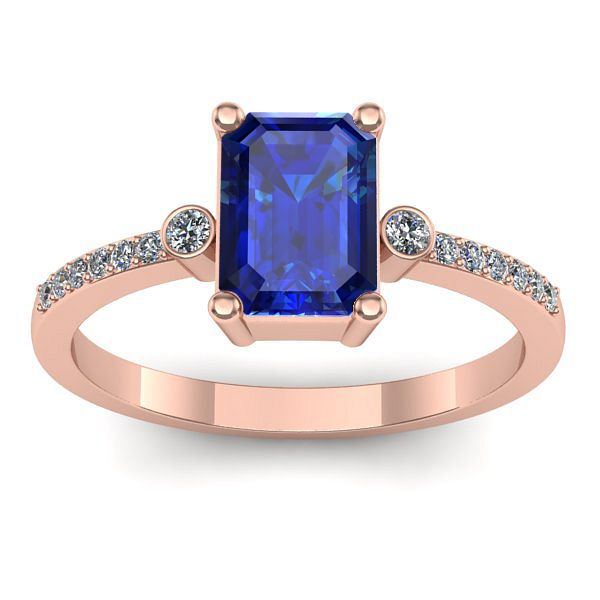 Inel cu safir dreptunghiular