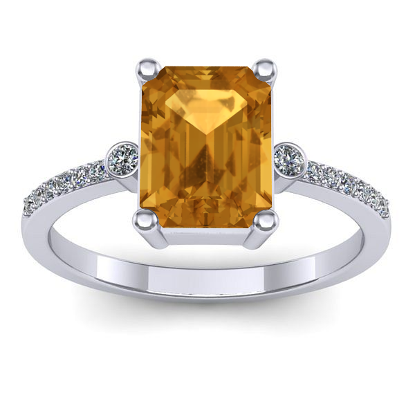 Inel cu citrin dreptunghiular