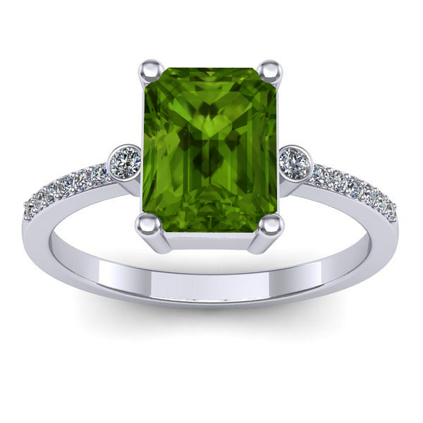 Inel logodna cu peridot dreptunghiular