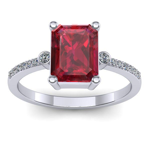Inel de logodna cu rubin dreptunghiular