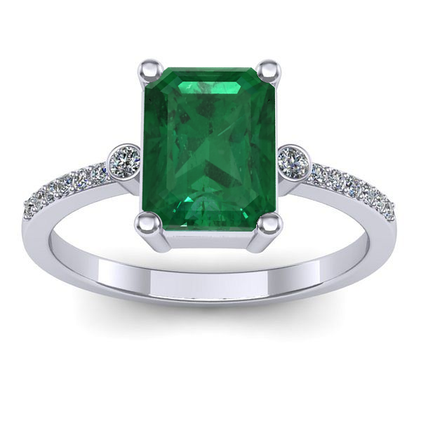 Inel cu smarald dreptunghiular