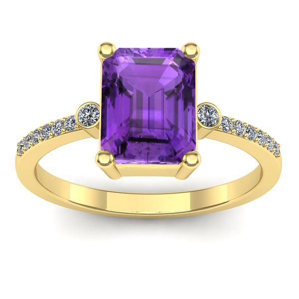 Inel logodna cu ametist dreptunghiular