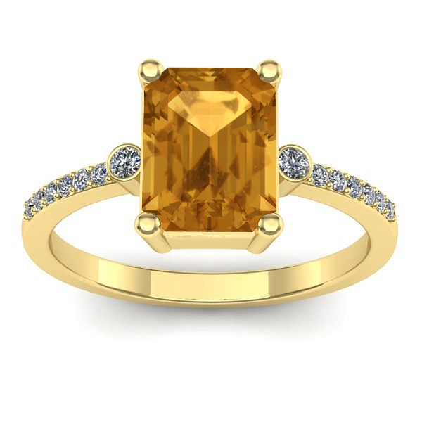 Inel de logodna cu citrin dreptunghiular