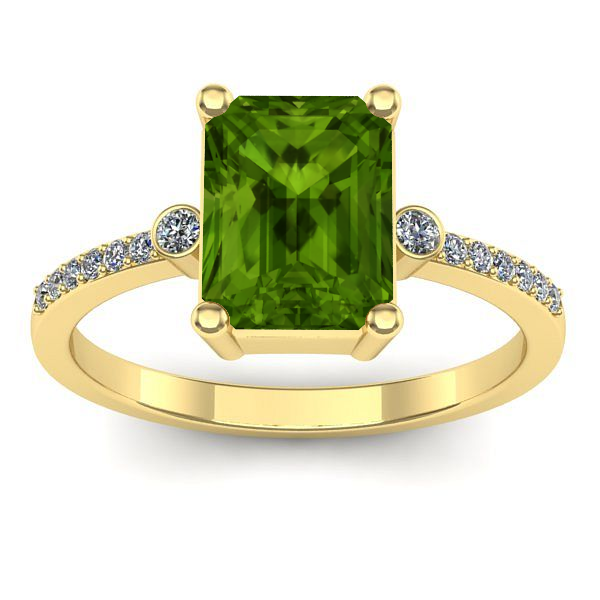 Inel de logodna cu peridot dreptunghiular