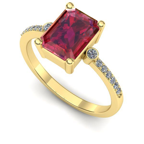 Inel de logodna din aur galben cu rubin