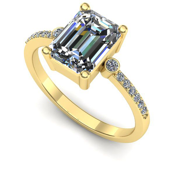 Inel de logodna din aur galben cu diamant de laborator