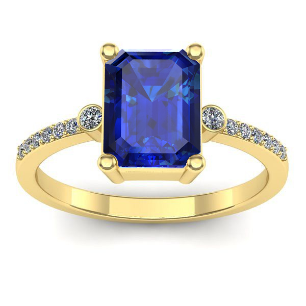 Inel cu safir dreptunghiular