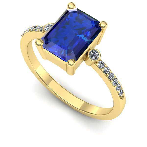 Inel din aur galben cu safir