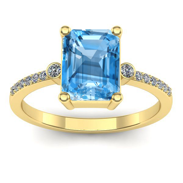 Inel de logodna cu topaz blue dreptunghiular