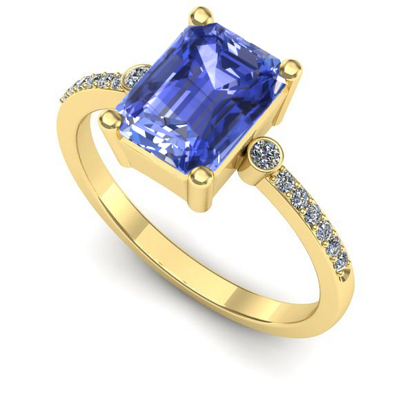 Inel de logodna din aur galben cu tanzanit
