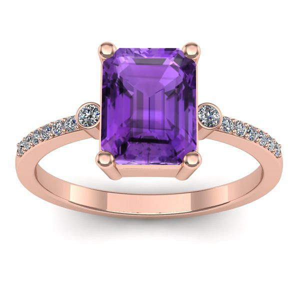 Inel cu ametist dreptunghiular