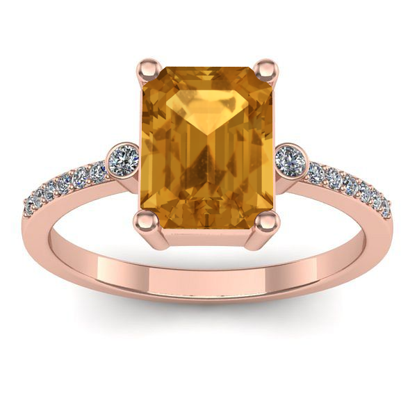 Inel de logodna cu citrin dreptunghiular