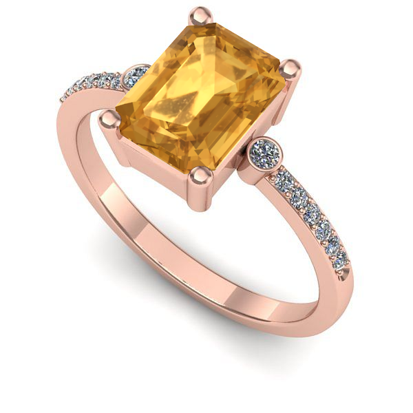 Inel de logodna din aur roz cu citrin