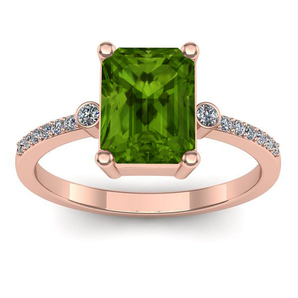 Inel cu peridot dreptunghiular