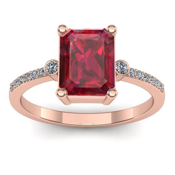 Inel cu rubin dreptunghiular