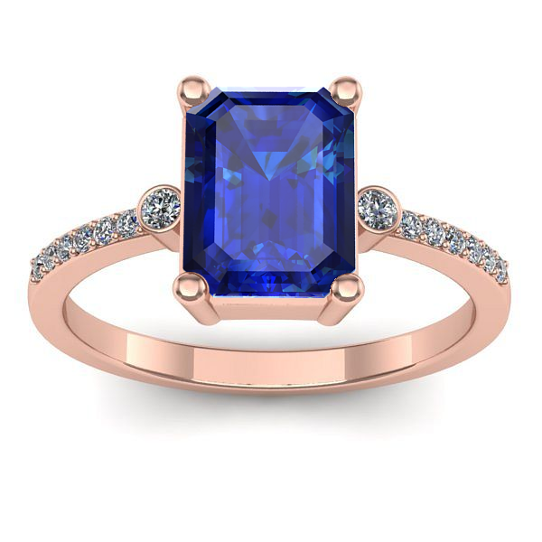 Inel cu safir dreptunghiular