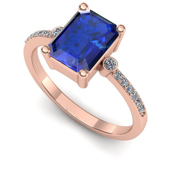 Inel din aur roz cu safir