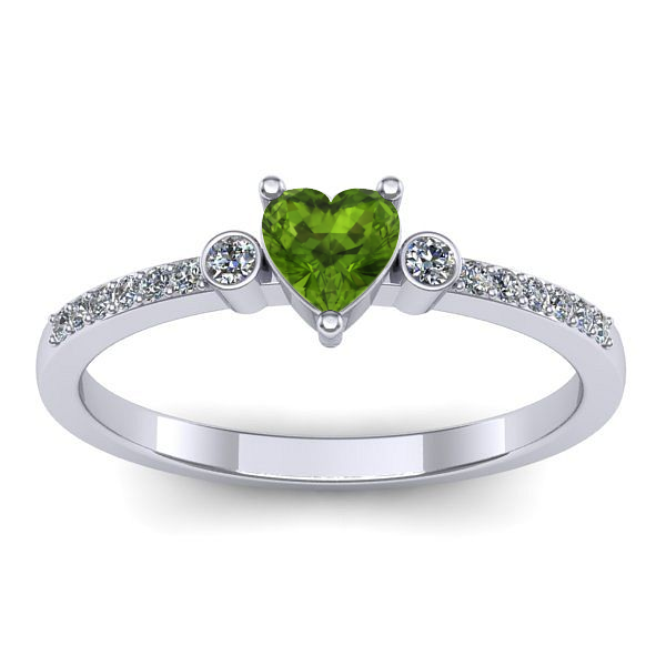 Inel cu peridot inima